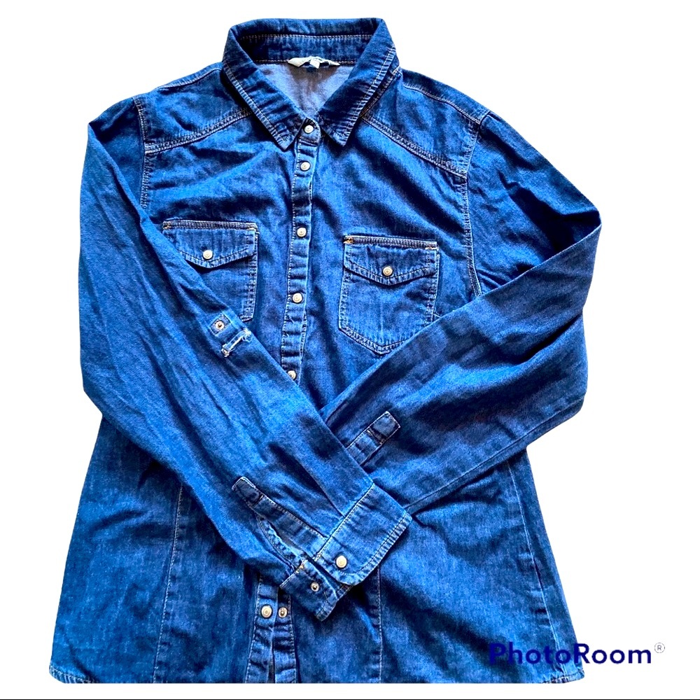 Women’s Denim Button-Up Shirt - Size 12 (Medium)